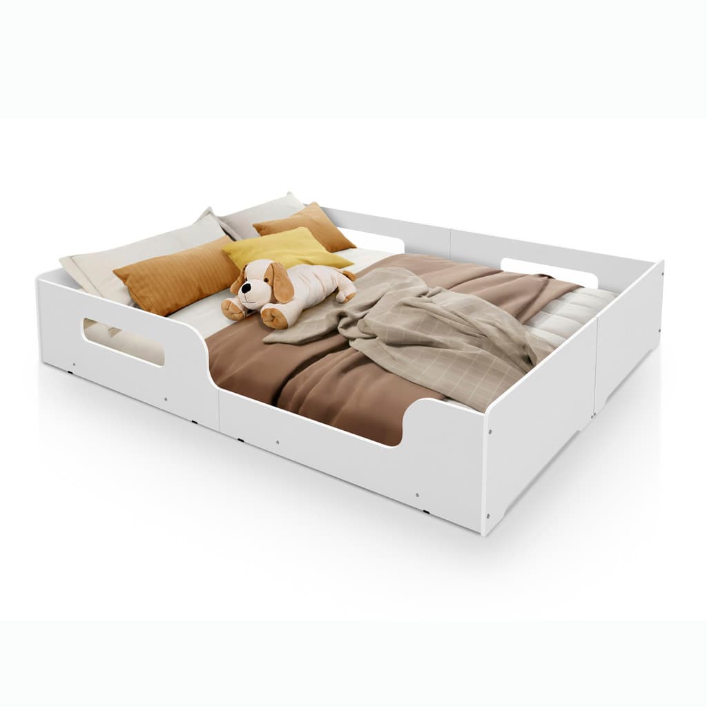 Cama Montessoriana Infantil Casal Princesa Moderna 100% Mdf - Branco