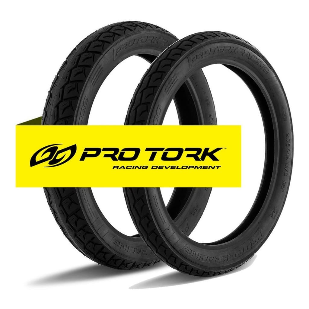 Par Pneu Pro Tork 90/90-18 + 2.75-18 Novo Cg Fan Ybr Titan 125 150 160 Fazer Factor 150 160