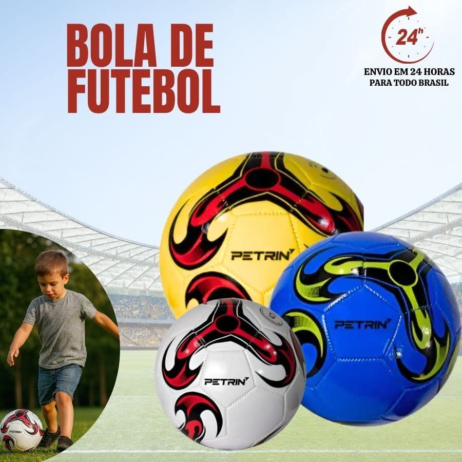 Bola de futebol Campo  cores Aleatórias tamanho Grande N°5 Oficial