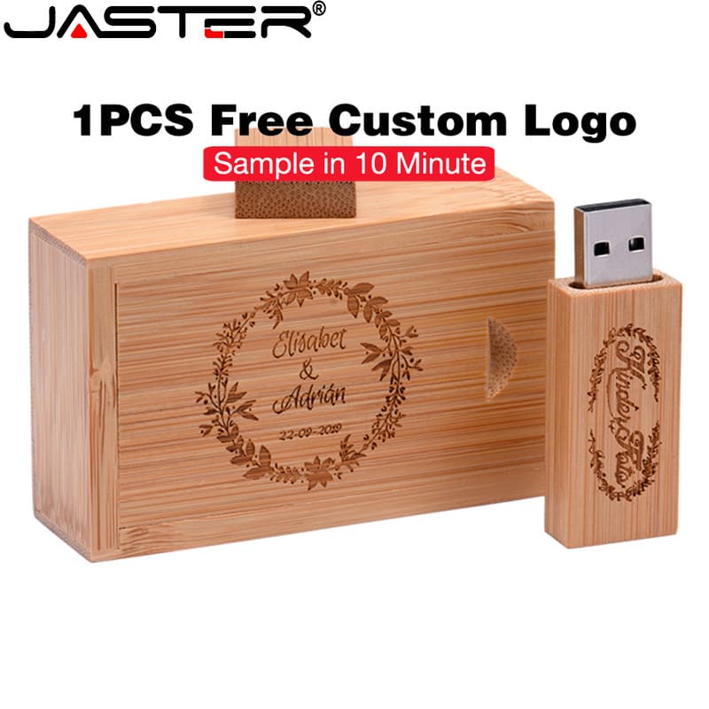 (Logotipo Personalizado Gratuito) Unidade flash USB 2.0 64GB Bloco De Madeira Pendrive 32GB Com Estojo Para Caneta 16GB