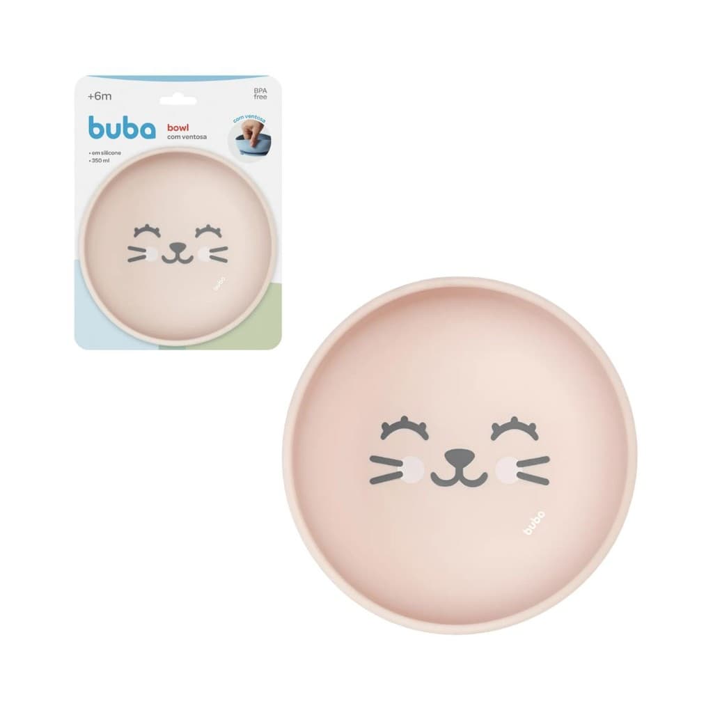 Bowl Infantil Silicone Buba Gumy Pêssego com Ventosas