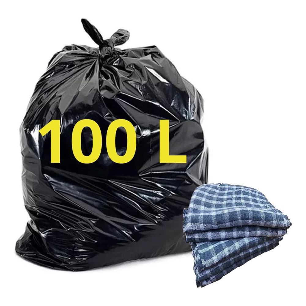 Saco De Lixo 100 Litros Pesado Reforçado Grosso Cor Pt 20un