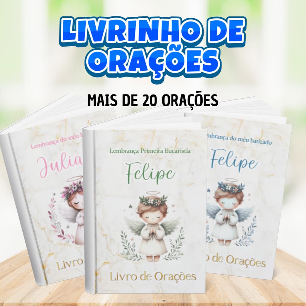 Livrinho de Orações Lembrancinha Batizado / Eucaristia / Comunhão
