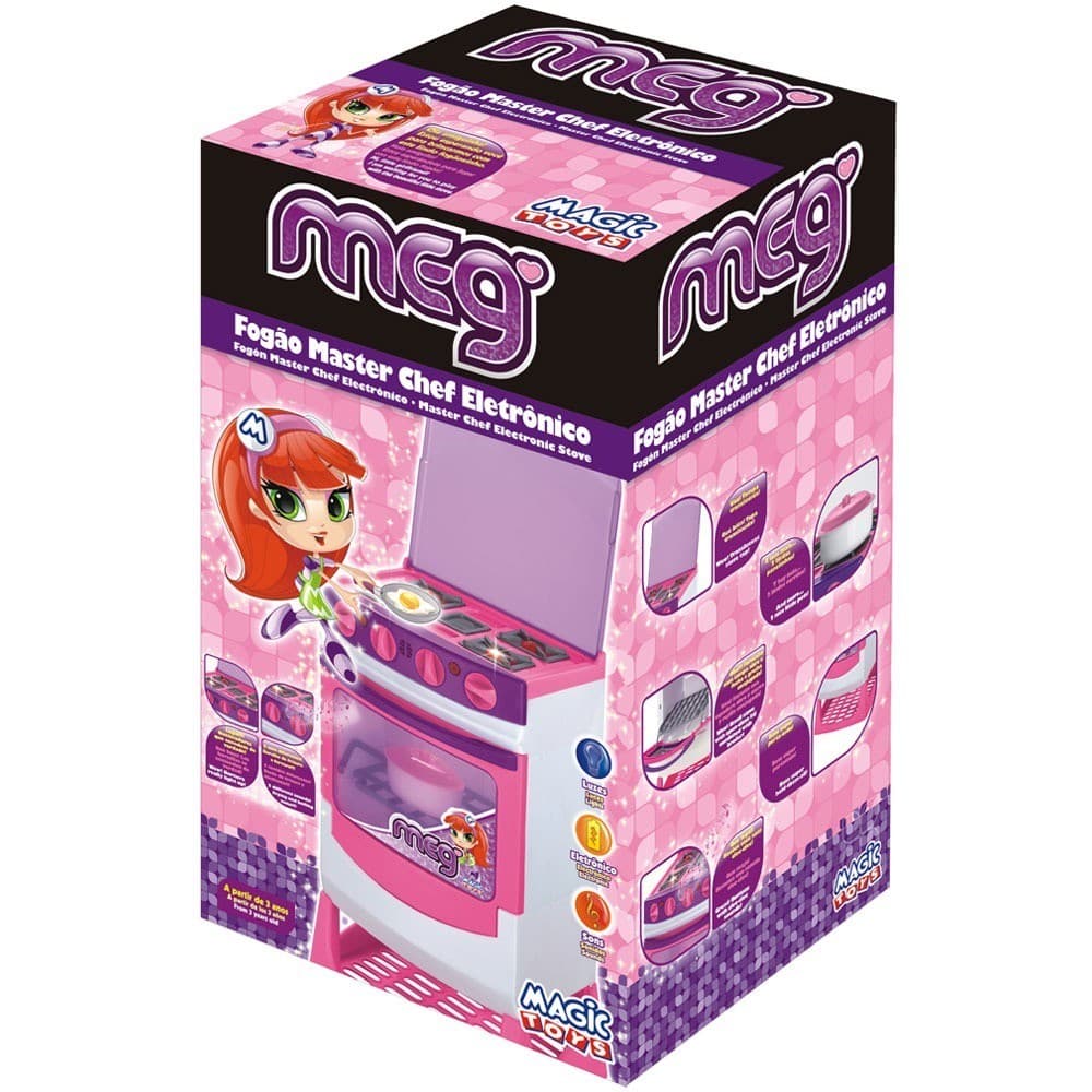 Fogão Mater Chef Eletrônico Rosa- Magic Toys