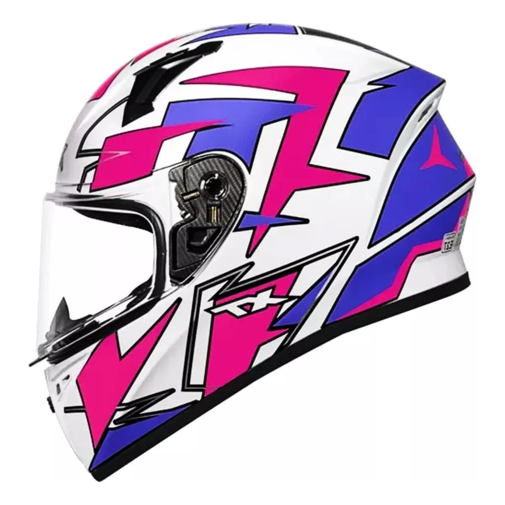 Capacete Fechado X Troy Ff526 Crush Branco 56 58 Preto/rosa