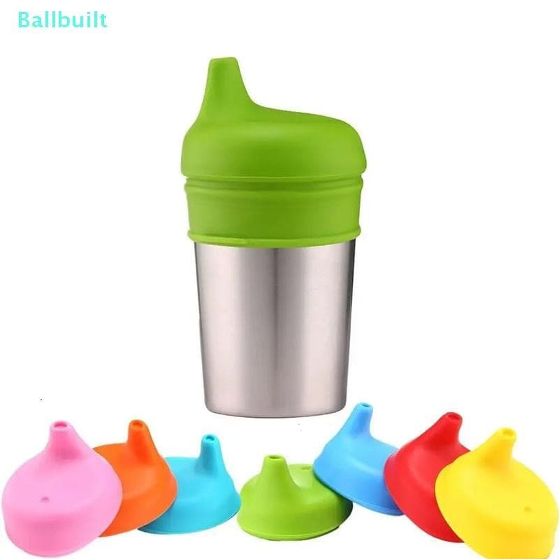 [BLU] Tampas De Copo Com Canudinho De Silicone Para Bebês Infantis , Coloridas , Extensíveis , À Prova De Vazamentos , C
