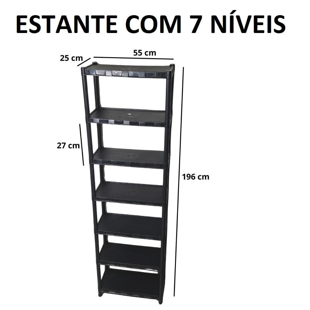 Prateleira Multiuso com até 7 Níveis Estante Organizadora com Pézinho em Plástico Reforçado Modular