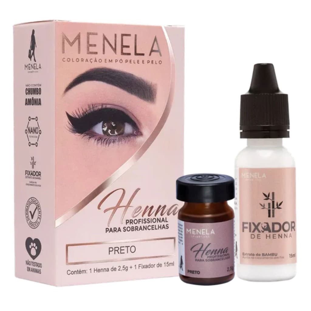 Menela - Coloração em Pó Henna 2,5g - Preto