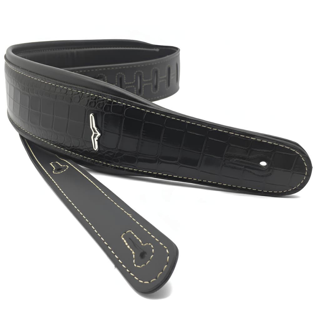 Correia AVS Estampa Croco Com Espuma Interna Para Violão Guitarra e Baixo