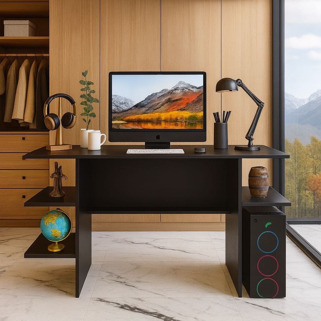 QUEIMA DE ESTOQUE - Mesa Gamer para Computador  Escrivaninha – Cor Preto