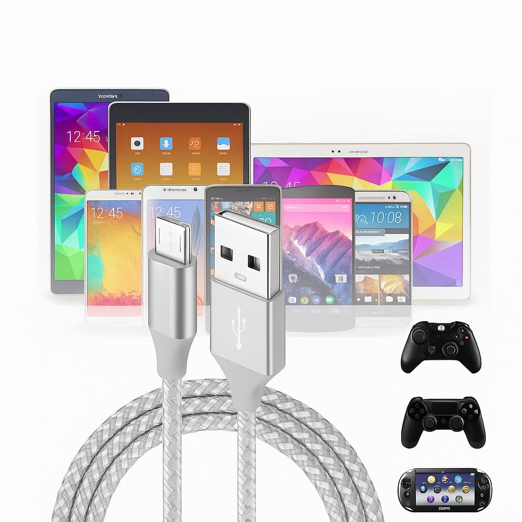 Cabos Controle PS4 Reforçado 3m Micro USB V8 Nylon Turbo Celular Tablet Xbox