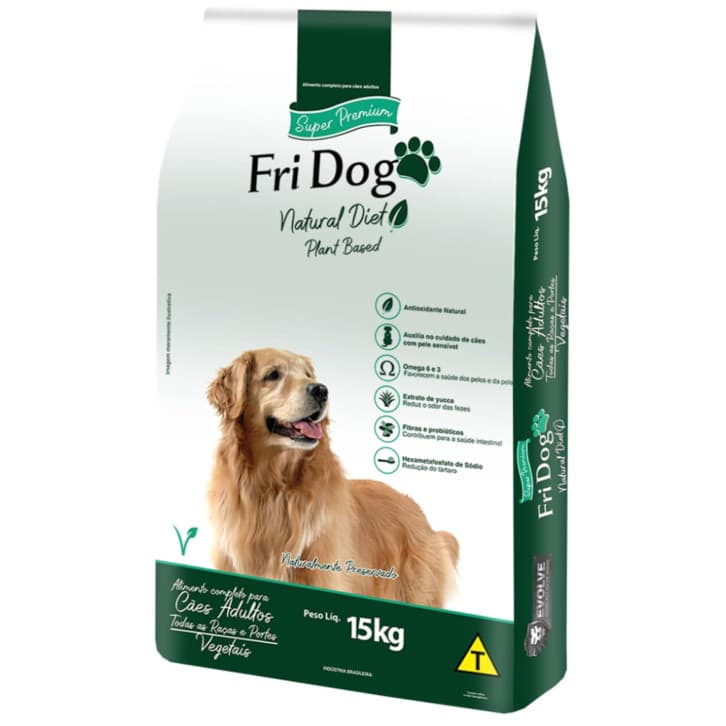 FriDog Vegetariana 15KG Natural Diet Vegana Ração Super Premium
