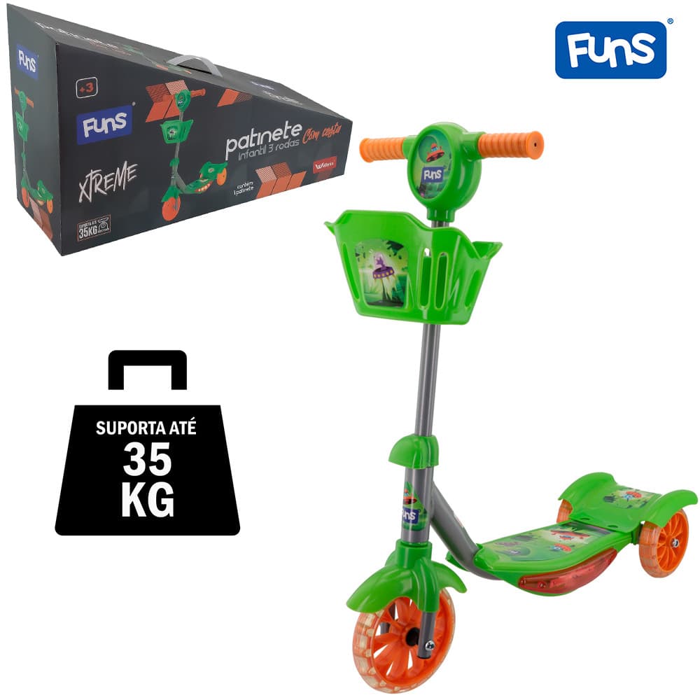 Patinete Infantil 3 Rodas com Luz e Som Allien Wellmix