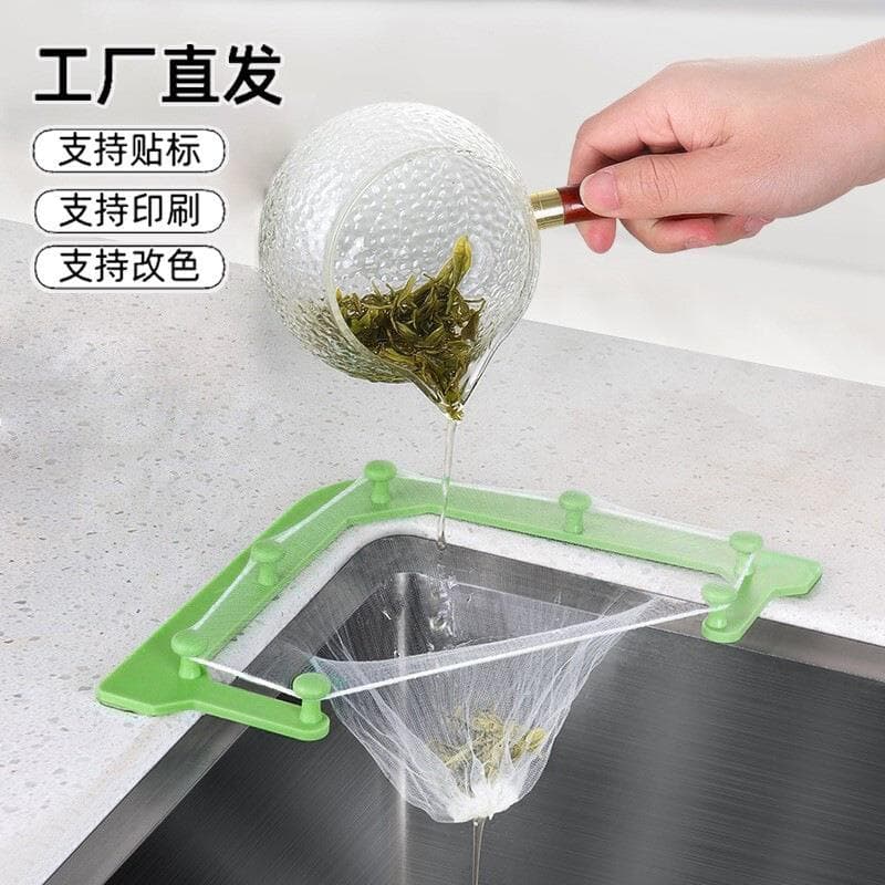 Fabricante de sobras de cozinha pia triângulo dreno rack descartável sem perfuração resíduos filtro de esgoto rack de ma