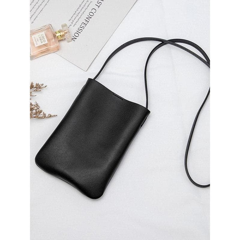 Pacote saco do telefone móvel novo simples andando de couro macio Mini pequeno saco feminino cordão pequena moda requint