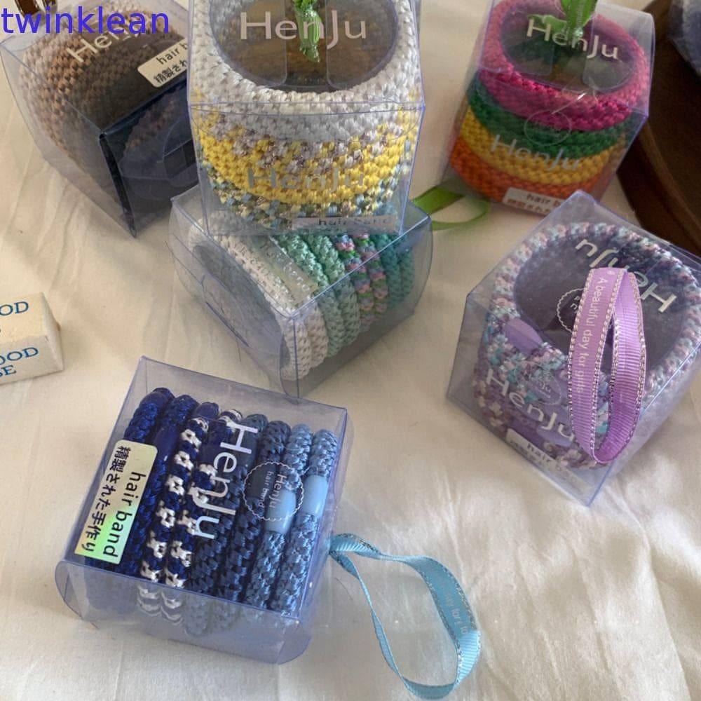 Conjunto Básico De Corda De Cabelo TWINKLEAN , Faixa De Borracha Para Com Anel , Elásticos Coloridos Estilo Coreano