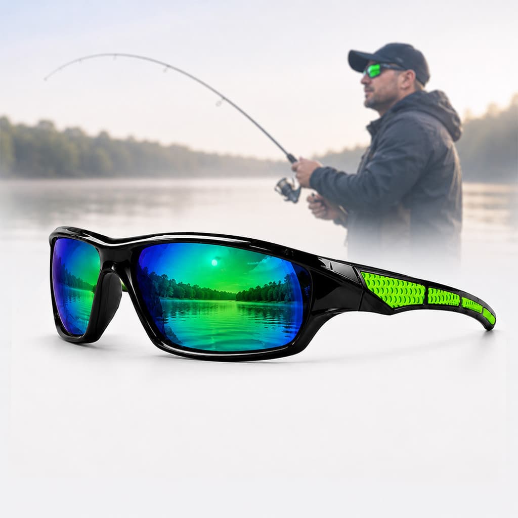 Óculos De Sol Polarizado Uv400 Verde Ciclismo Pesca