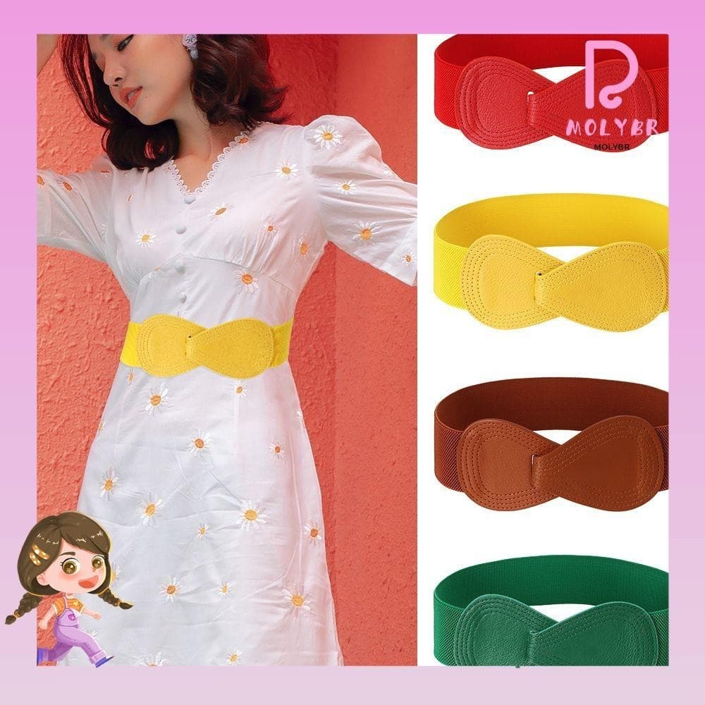 Cinto Elástico MOLYBR Cintos Elásticos Faixa De Cintura Com Gancho Largo Casual Feminino