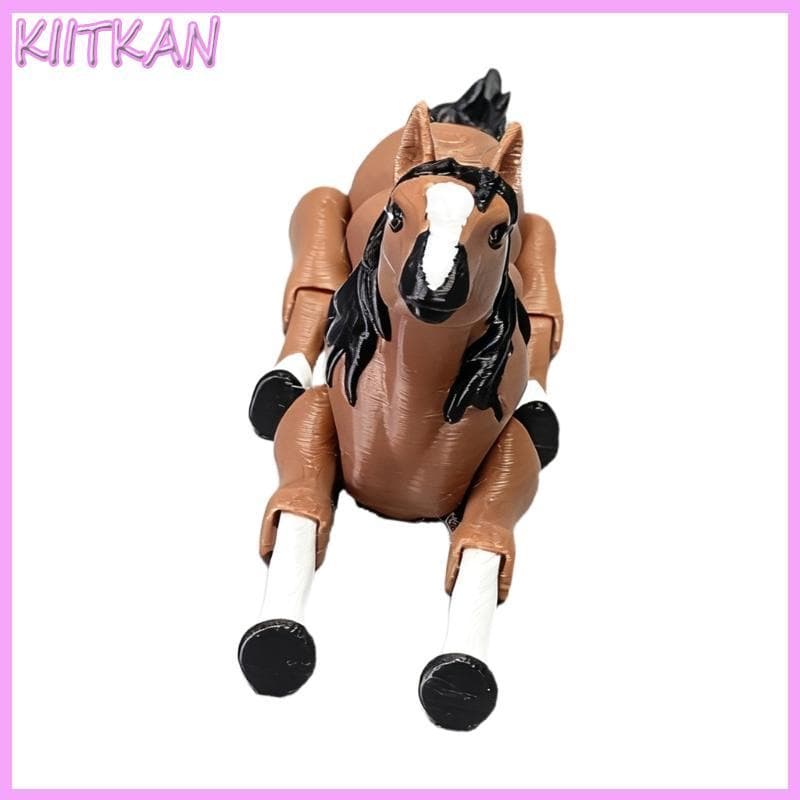 KIITK 3D Impresso Cavalos Estatuetas Realista Estátuas Ornamento Mesa Articulado Brinquedo Fidgety Para Ama