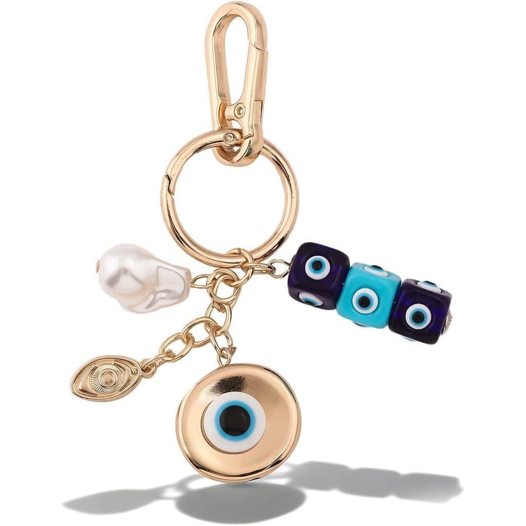 Bonito Ouro Mau Olhado Chaveiro Bolsa Encantos Para Bolsas Chaves Do Carro Acessórios Mulheres Ideal Aniversário Present