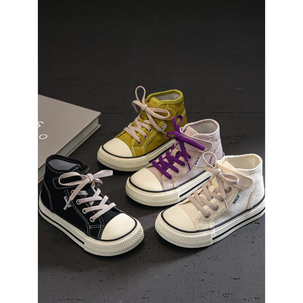 Crianças sapatos de lona meninas sapatos de alta qualidade 2026 primavera outono novo estilo manga cabeça meninos sapato