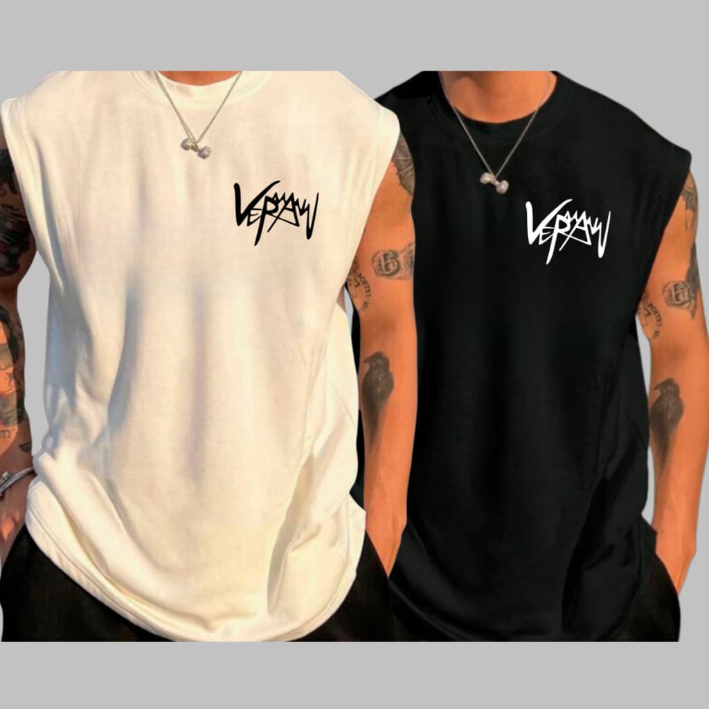 Kit 2 Regatas Oversized Camiseta Academia Veraw Fortão Treino 100% Algodao