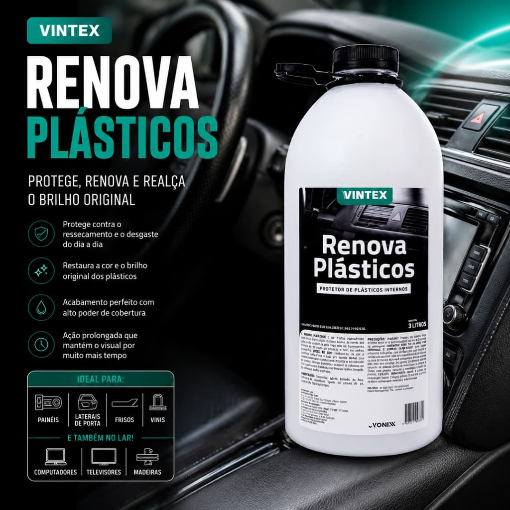 Renova Plásticos renovar e realçar o brilho 3L Vonixx