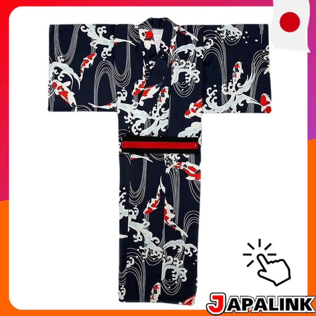 LanBuff Yukata Masculino 2 Peças Cinto Fácil de Vestir Roupa de Verão Festival Fogos de Artifício Simples Liso