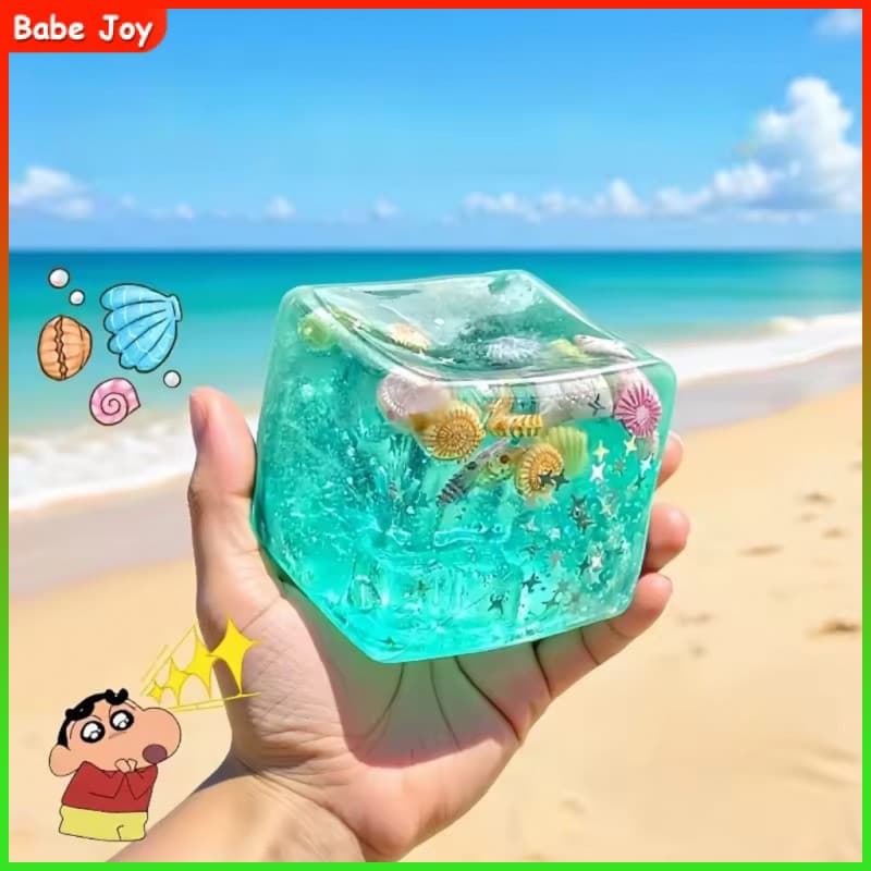 Azul Verde Estrela Peixe Espremendo Squishy Stress Balls Cube-Ocean sensory Autismo Fidget Toy