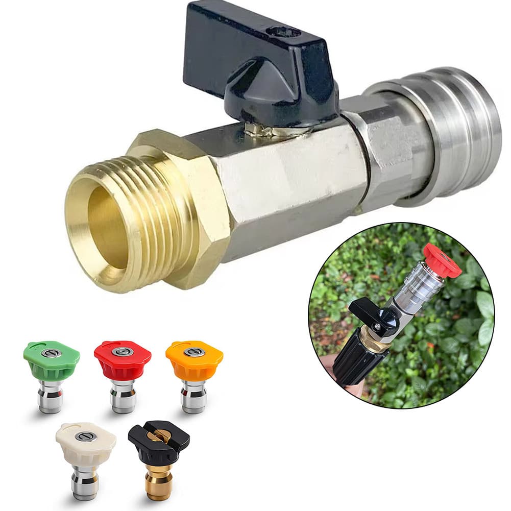 Kit De Válvula De Esfera Para Lavadora De Alta Pressão , Encaixe M22 , Conector Rápido De 1/4 , Bico De Interruptor De M