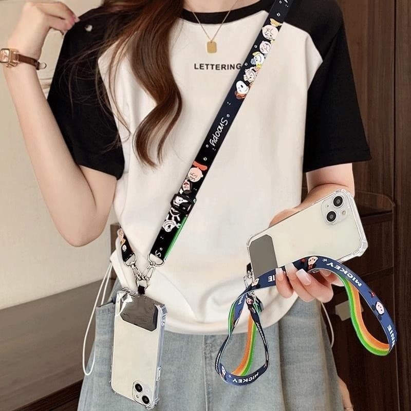 Cordão para celular, corpo cruzado, pode ser transportado, alça de pescoço pendurada, capa de celular, alça de corrente,