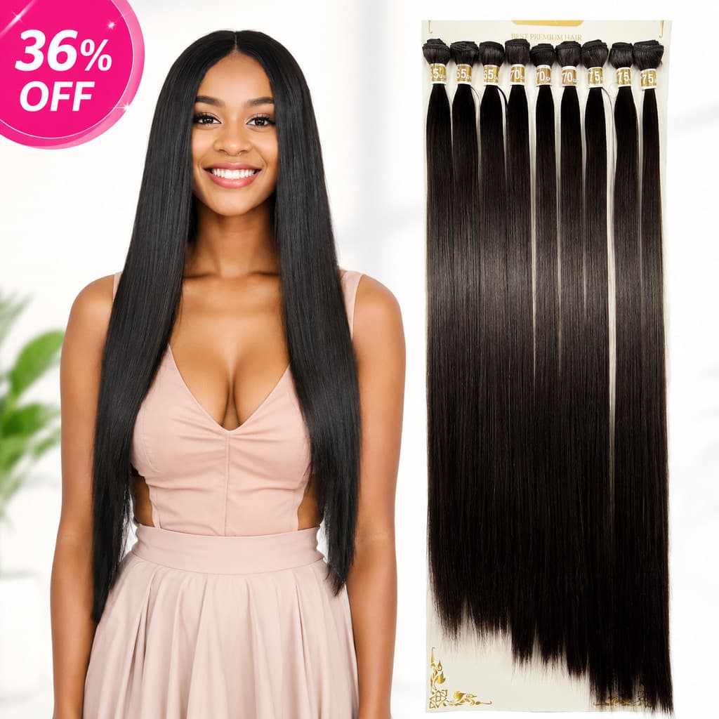 Cabelo Liso Fibra Bio Macia 65/70/75cm 9Telas 340g TOP HAIR LISO