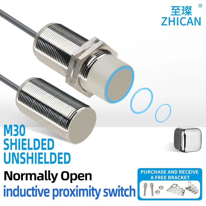 ZHICAN M30 sensor de proximidade de longa distância, sensor indutivo rosqueado, indução 40mm NPN/PNP normalmente aberto,