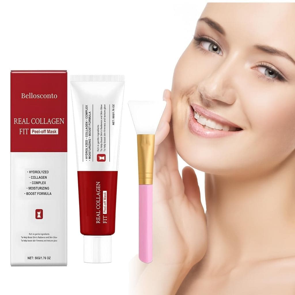 Máscara Facial de Colágeno Peel-Off com PVA e Glicerina - Reduz Poros, Aumenta a Suavidade, Melhora a Firmeza, Reduz Cra