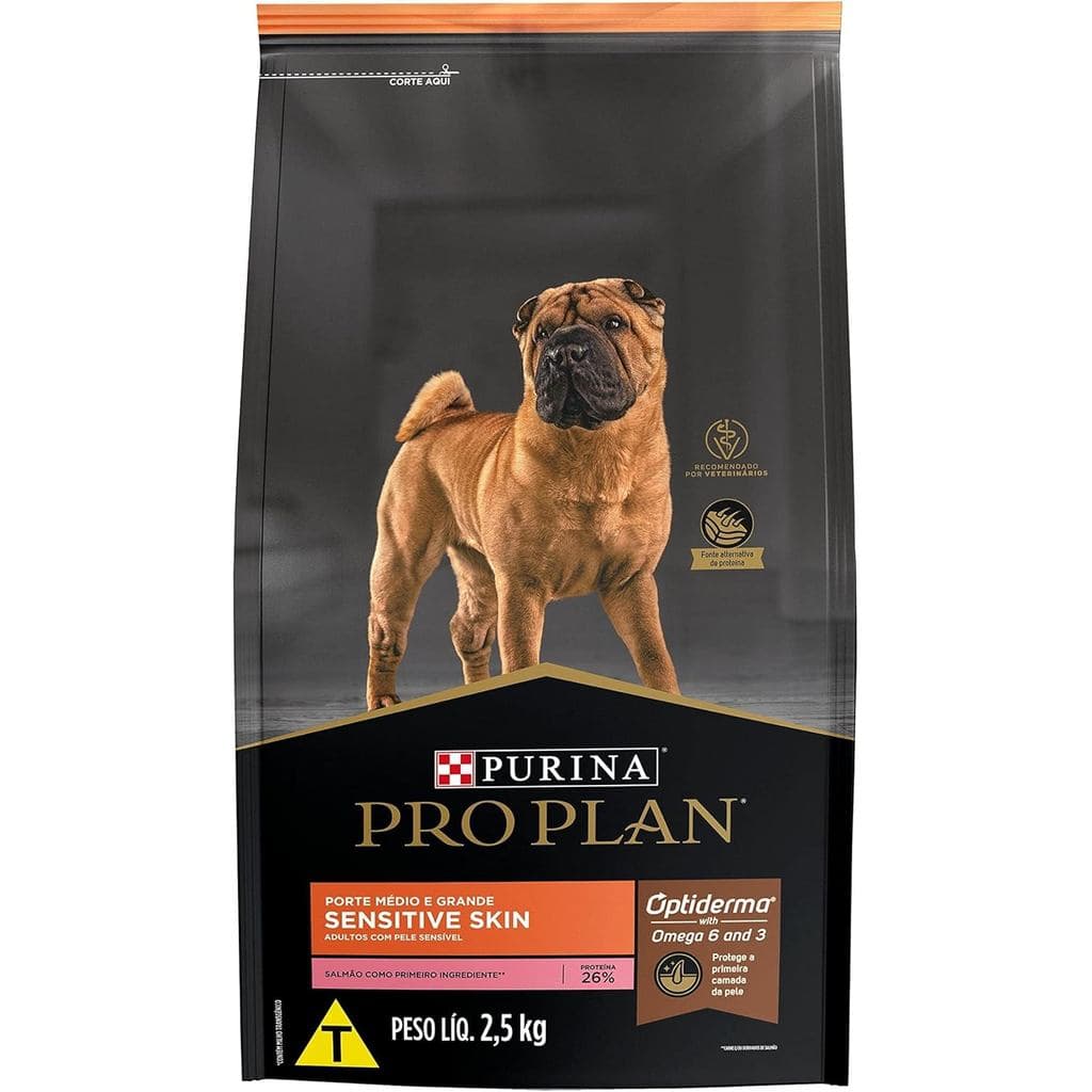 PRO PLAN Sensitive Skin Médio & Grande 2,5kg VALIDADE JUL/26