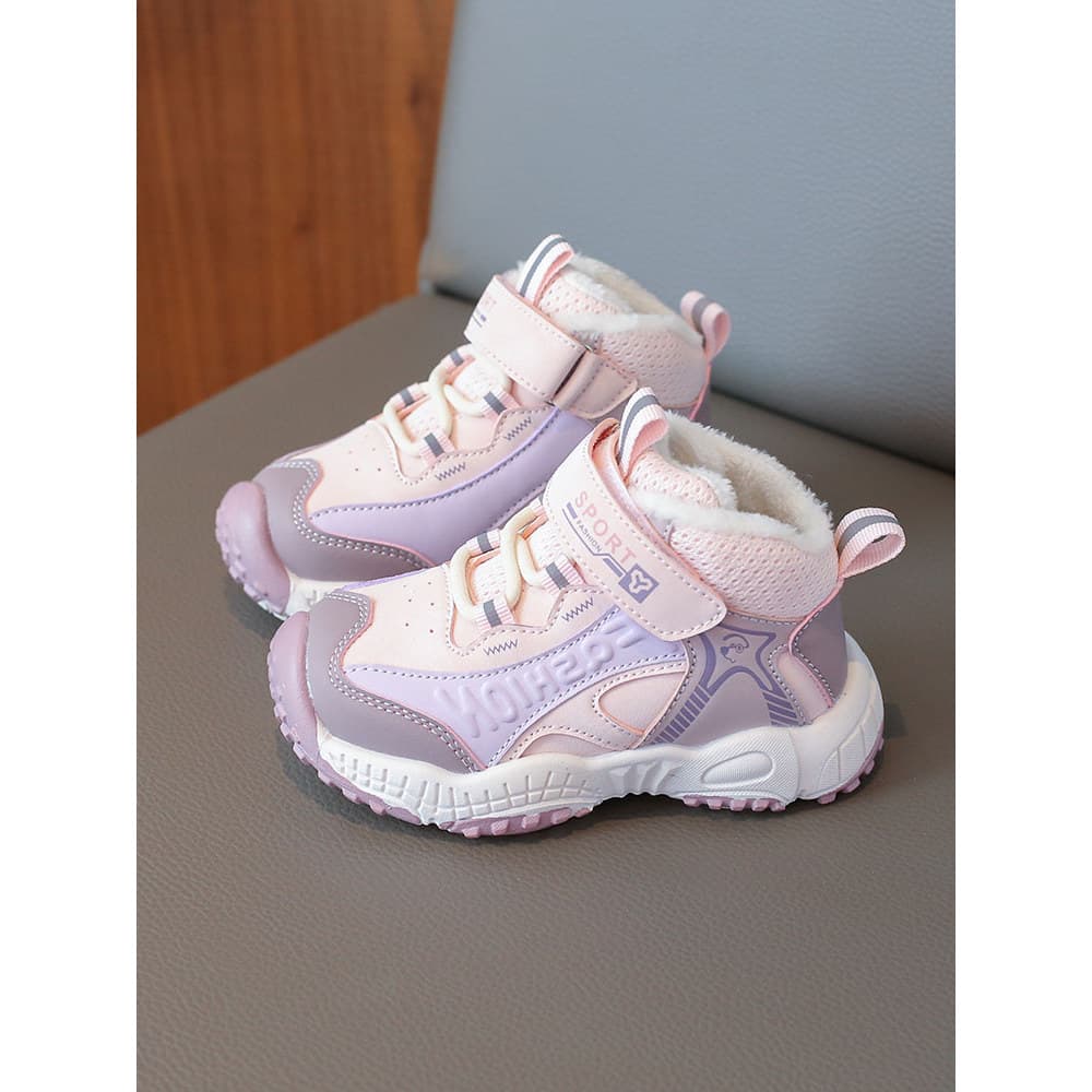 2024 novo estilo de inverno meninos sapatos de algodão feminino bebê quente antiderrapante sapatos esportivos infantis f