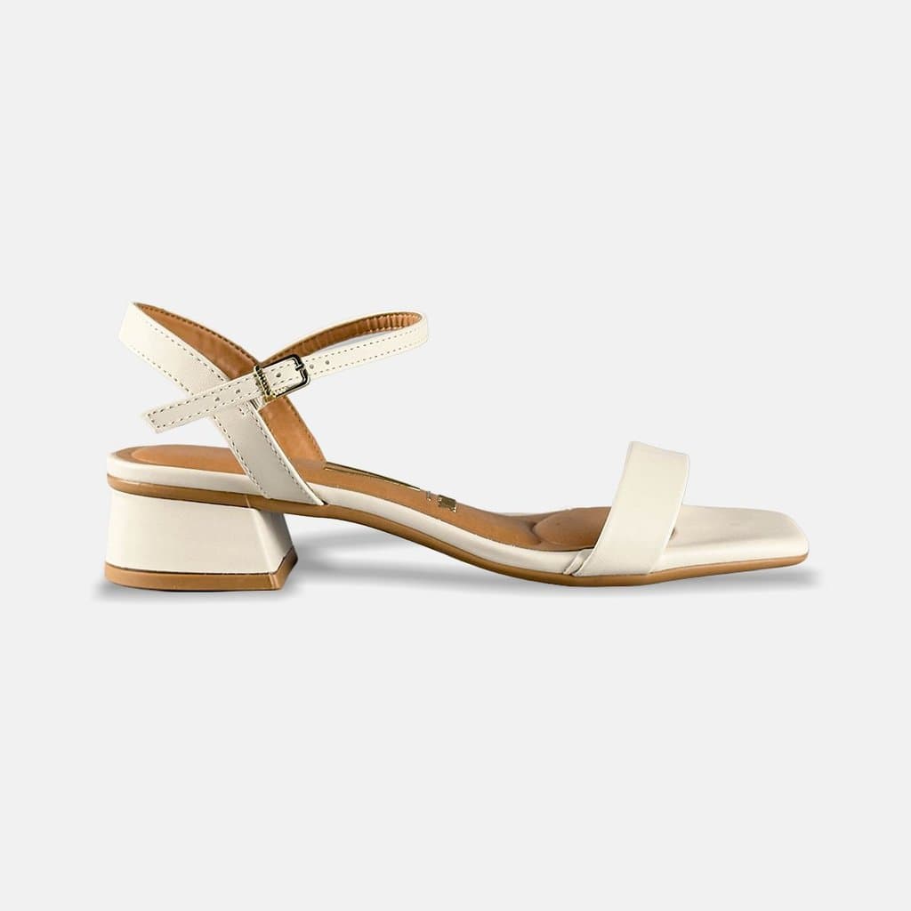 Sandália Vizzano Salto Bloco Baixo Tira Fina Pelica - 6454.111.7286 Off White - 39