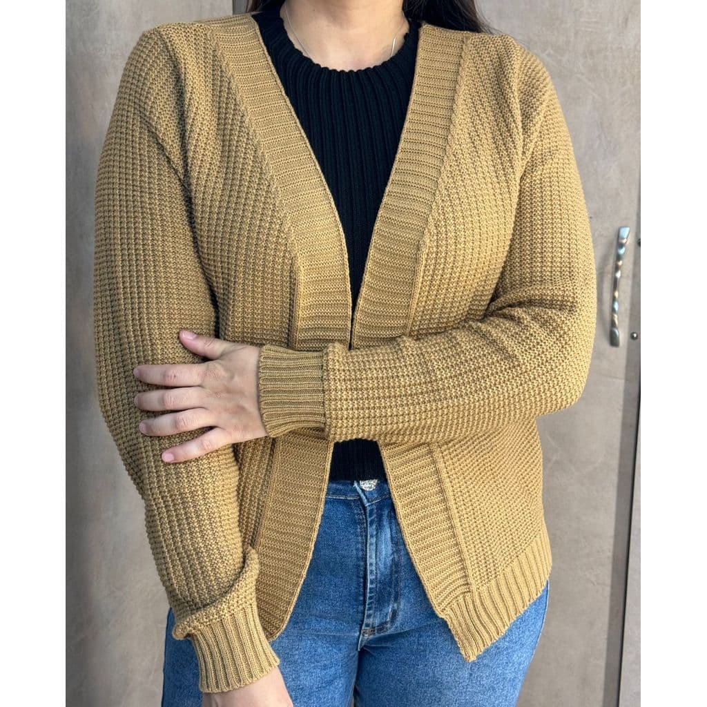 CASAQUINHO DE FRIO NA LÃ FEMININO TRICOT COM MANGA LONGA OUTONO INVERNO BASICA PONTO FANG TENDECIA