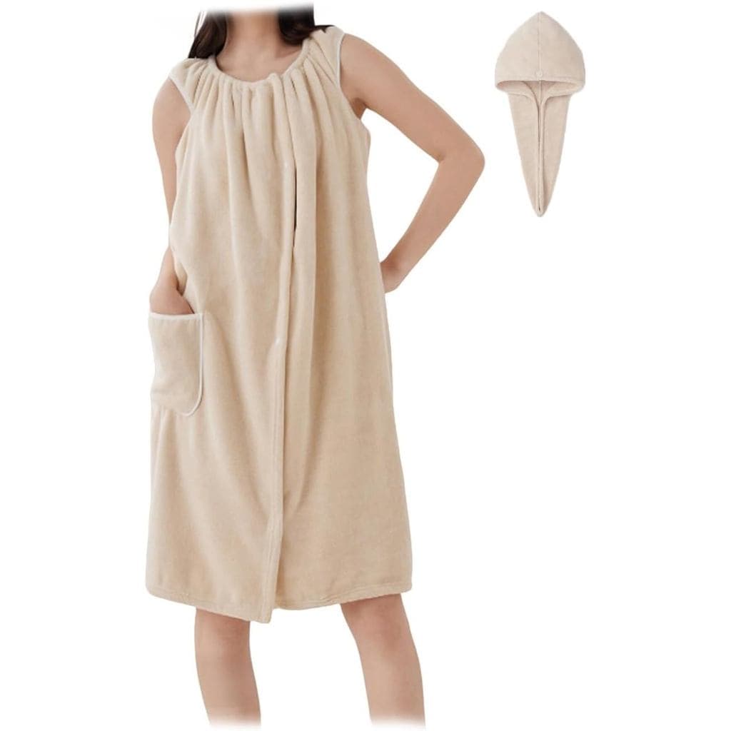 Toalha de Banho Vestível para Mulheres, Saia de Banho Macia e Espessa com Design de Botões, Toalhas de Banho Vestíveis c