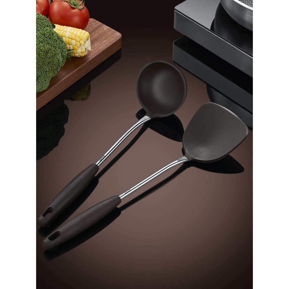 Espátula de silicone doméstica 304, espátula de silicone resistente a altas temperaturas, panela antiaderente, espátula