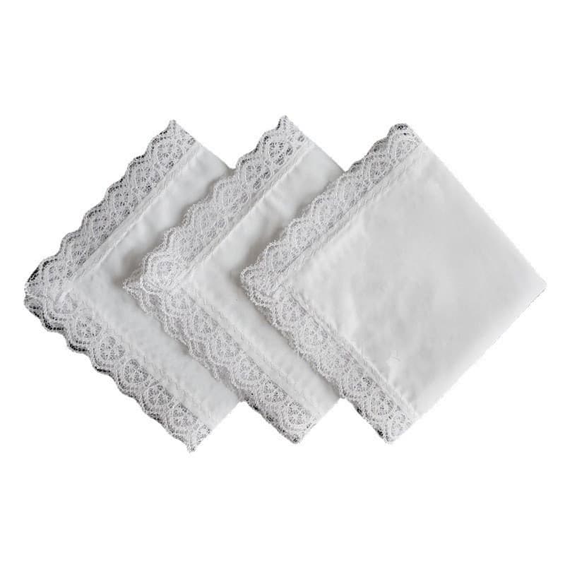 3 Pçs 25x25cm 100 % Algodão Feminino Senhora Lenços Cor Branca Bordado Lenço Quadrado Pintura DIY