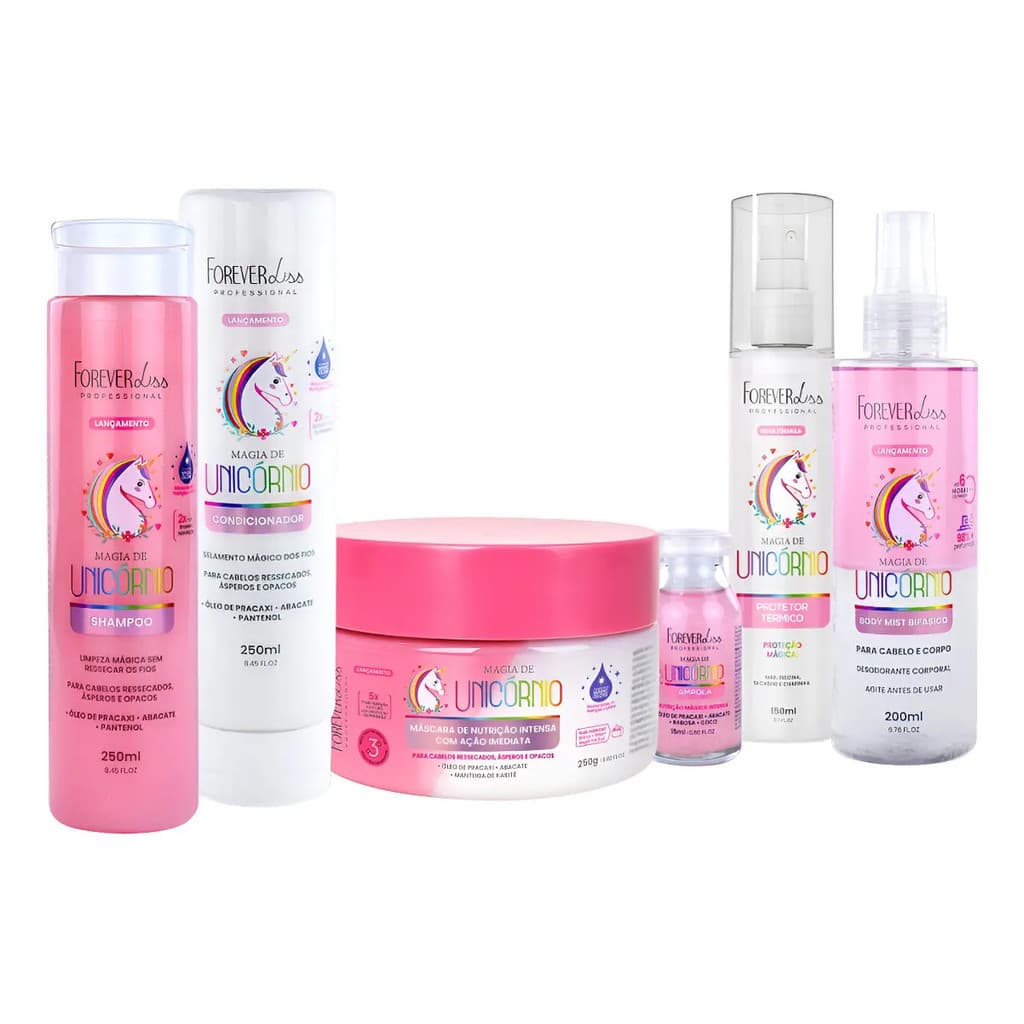 Kit Forever Liss Magia De Unicornio Completo Brilho Intenso