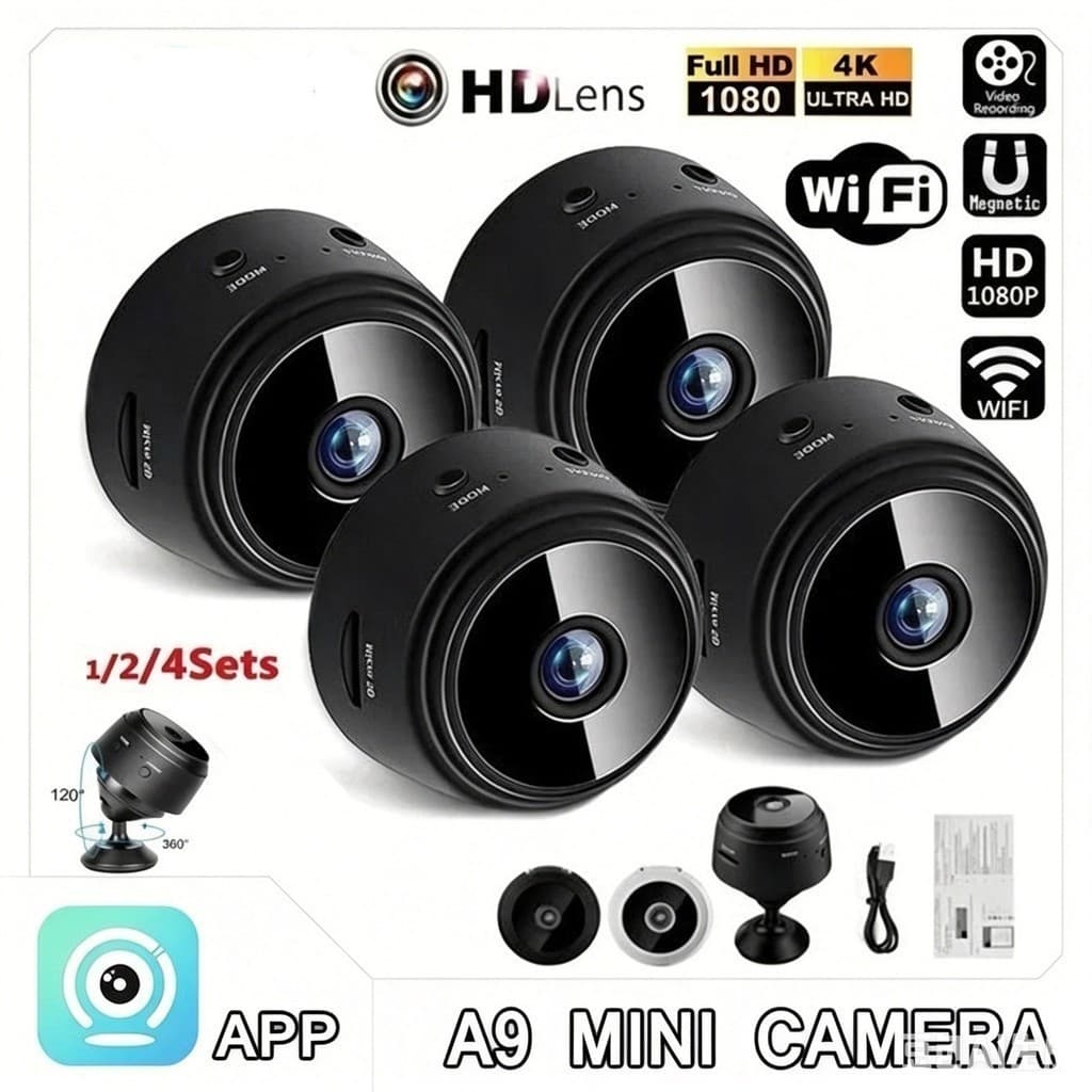 Câmeras A9 HD Mini com visão noturna Wifi Câmera 1080P Vigilância