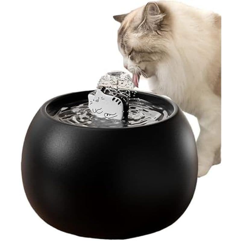 Fonte De Água De Cerâmica Para Gatos-50 Onças/1.5L Beber-Animais De Estimação Internos-Tigela Dispensadora Automática-Al