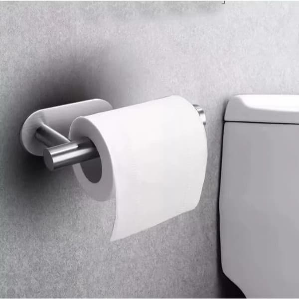 Porta Papel Higiênico Suporte Auto Adesivo Aço Inox Cromado Para Parede Banheiro WM