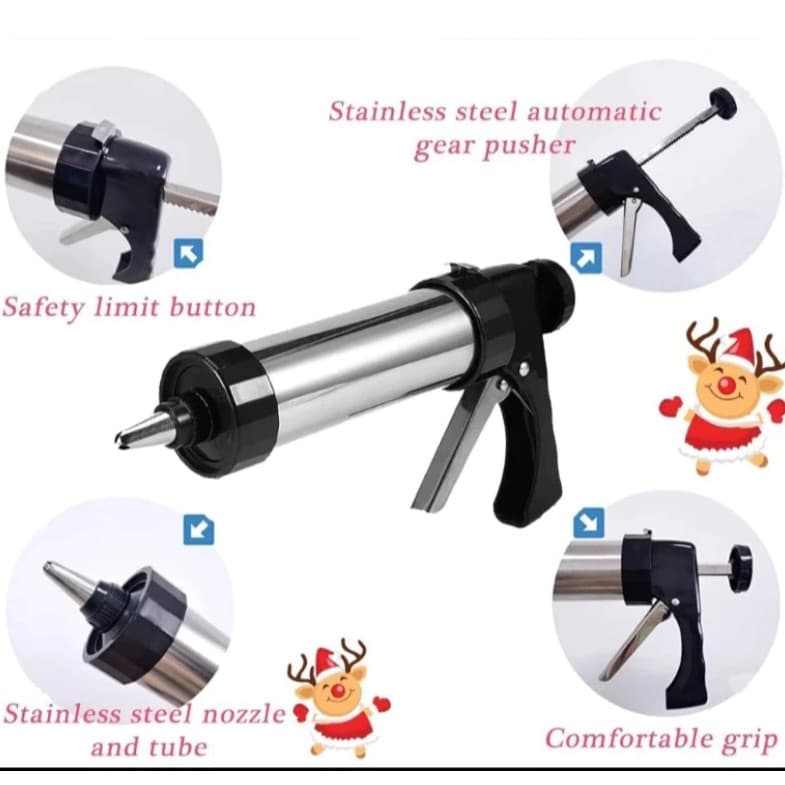 Kit De Biscoitos De Aço Inoxidável 13 Moldes 8 Bico Pistola Para Prensar Bolo Conjunto De Sacos De Confeiteiro Decoração