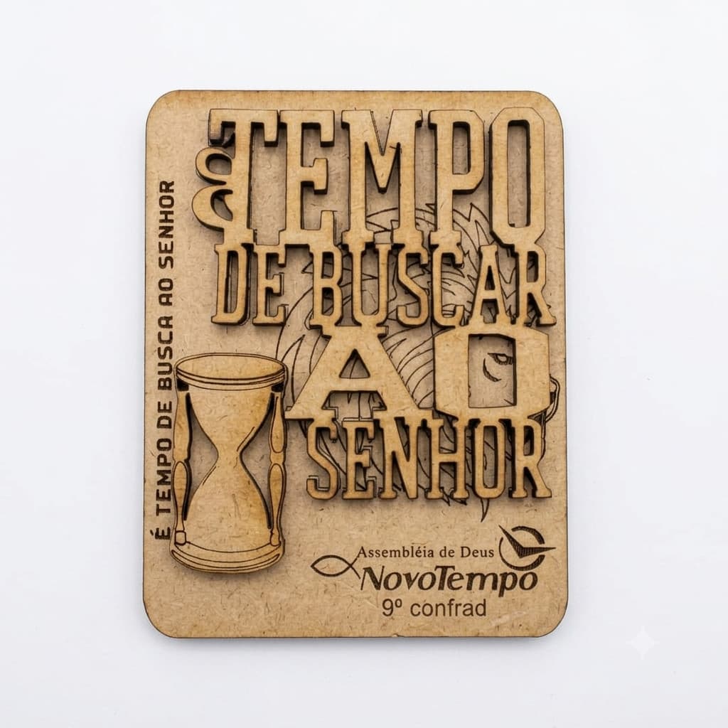 Kit 100 Imã de Geladeira em MDF Personalizado "Tempo de Buscar ao Senhor"