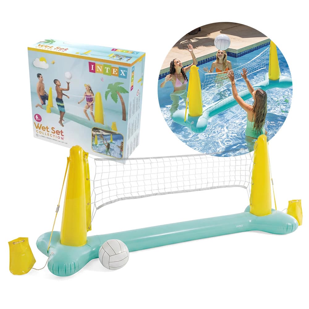 Volei Inflável Praia Piscina com Bola Rede Verde Intex