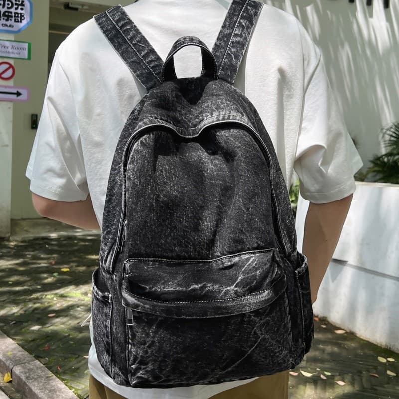 Mochila feminina estudantes universitários Denim mochila estudantes do ensino médio grande capacidade moda Casual simple