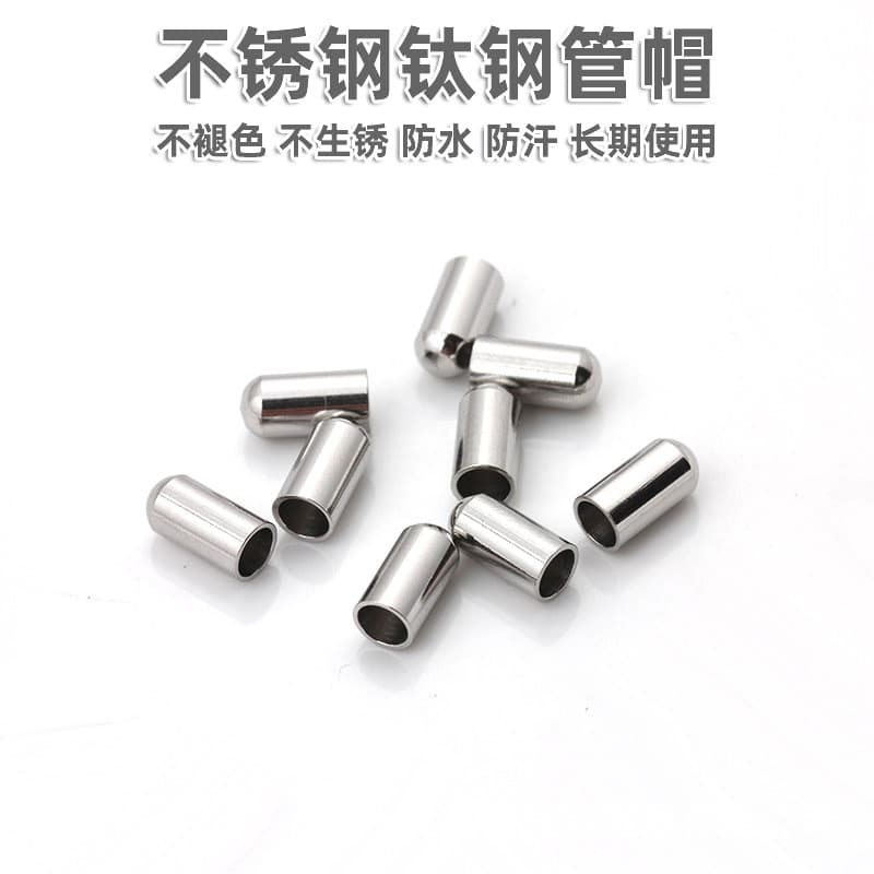 Acessórios Diy não desbota aço titânio tampa Tubular redonda fivela de língua corda de couro redonda Material de extremi